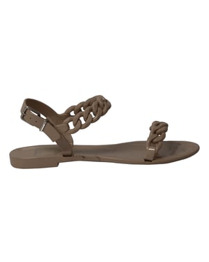 Givenchy Jelly Plate Chain Platte Sandalen in Beige Plastic