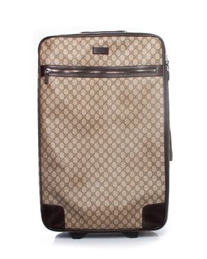GG canvas koffer in bruin