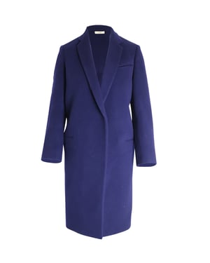 Celine Open-Front Jas in Blauwe Wol