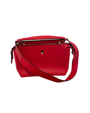 Fendi Dotcom Schoudertas in Rode Leer