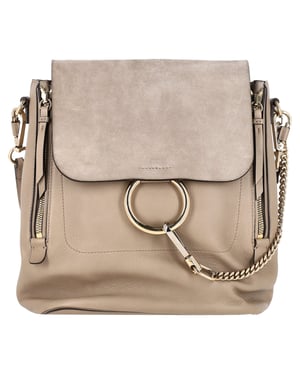 Chloé Faye Rugzak in Beige Leer en Suède