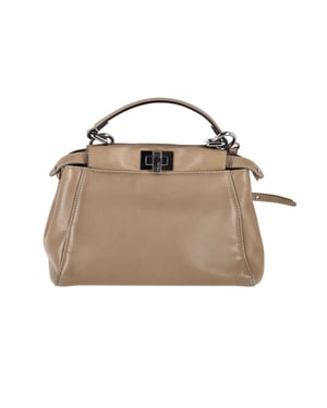 Fendi Peekaboo Mini in Beige Leer