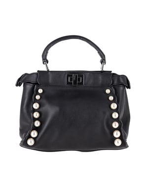 Fendi Mini Peekaboo Pearl Tote Bag in Zwart Kalfsleer