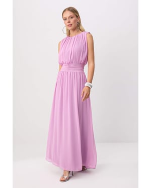 TRENDYOLMİLLA Dames Paars Effen Maxi Mouwloos A-lijn Avond & Gala Jurk