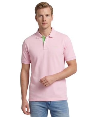 Gant regular fit 2 knoops polo roze effen