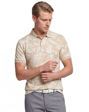 Gant Printed SS poloshirt met tropische print korte mouw