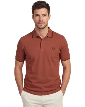 katoenen Fred Perry polo bruin normale fit effen