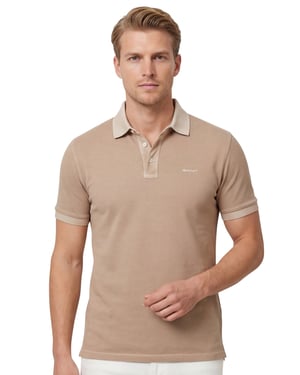 Gant polo beige effen Sunfaded SS Polo