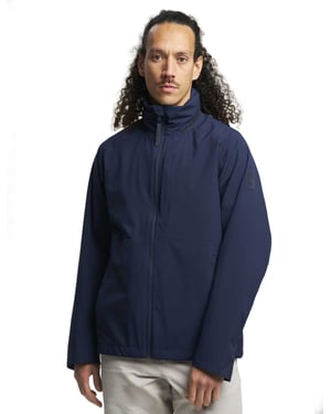 Regenjas Tenson donkerblauw afneembare capuchon