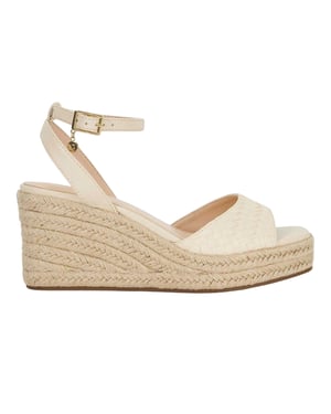 Dune London Espadrille-sandalen met hoge sleehak voor dames van het merk Kerries (Gebroken wit)