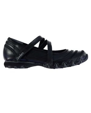 Skechers Riboneer-leren schoenen met traagschuim voor dames (Zwart)