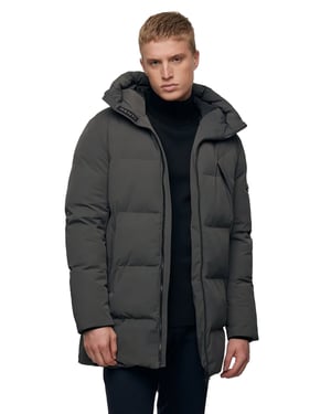 Genti winterjas puffer capuchon donkergrijs