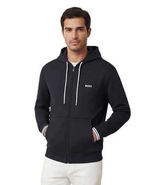Sweatvest BOSS Green FZ Hoodie zone donkerblauw B&T