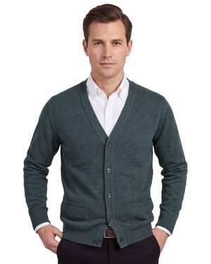 William Lockie vest groen melange lamswol