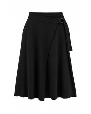 Trendyol Curve Dames Zwart Effen Maxi Dubbel geknoopt / Wikkelmodel Grote maten Rokken