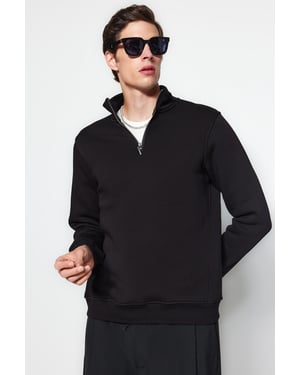 TRENDYOL MAN Heren Zwart Dierenprint Lang Regular fit Sweatshirts