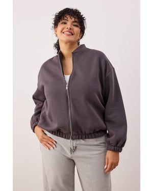 Trendyol Curve Dames Grijs Effen Lang Oversized Grote maten Sweatshirts