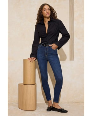 TRENDYOLMİLLA Dames Blauw Effen Skinny Hoge taille Jeans