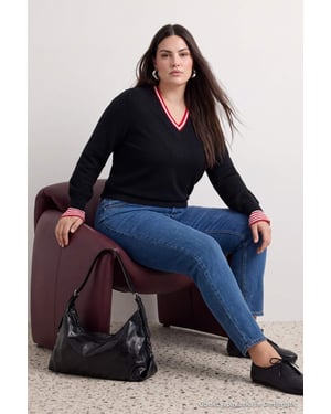 Trendyol Curve Dames Blauw Effen Skinny Hoge taille Grote maten Jeans