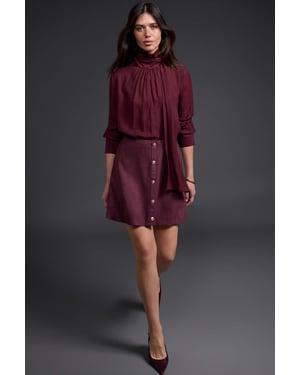 TRENDYOLMİLLA Dames Bordeaux Effen Kort / Mini A-lijn Rokken