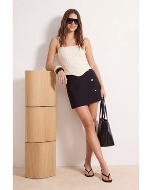 TRENDYOLMİLLA Dames Zwart Effen Kort / Mini A-lijn Rokken