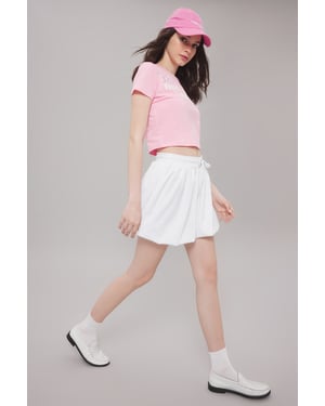 TRENDYOLMİLLA Dames Wit Effen Kort / Mini Ballon rok Ballon Rokken