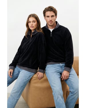 TRENDYOL MAN Heren Donkerblauw Colorblock Lang Oversized Sweatshirts