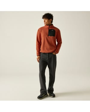 Regatta Heren Frankie Half Zip Fleece Top (Rooibosthee/Zwart)