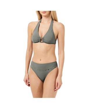 Chelsea Peers Driehoekige bikinitop voor dames met strik aan de achterkant (Groen)