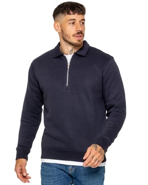 Enzo Milano | Heren Half-Zip Sweatshirt met Kraag
