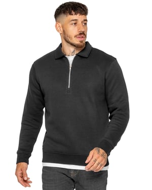Enzo Milano | Heren Half-Zip Sweatshirt met Kraag