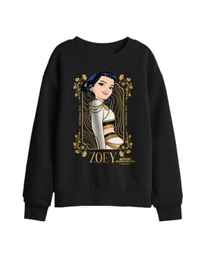 K-Pop Demon Hunters Zoey-sweatshirt met randje voor kinderen (Zwart/Goud)