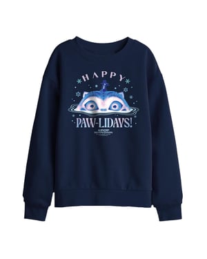 K-Pop Demon Hunters Happy Pawlidays Derpy Tiger kersttrui voor kinderen (Marineblauw)