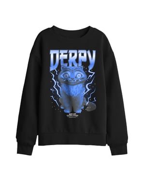 K-Pop Demon Hunters Derpy Tiger Lightning-sweatshirt voor kinderen (Zwart)