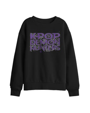 K-Pop Demon Hunters Kindertrui met web-logo voor Halloween (Zwart)