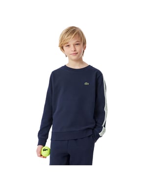 Lacoste Sweatshirt met Geborduurd Logo Ronde Hals voor Kinderen/Kinderen (Marineblauw)