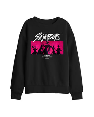 K-Pop Demon Hunters Saja Boys Demons-sweatshirt voor kinderen/jongens (Zwart/roze)