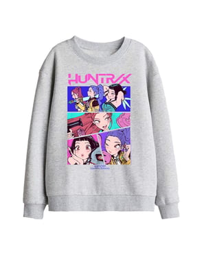 K-Pop Demon Hunters Huntrix Neon Comic Anime-sweatshirt voor kinderen (Atletische Heide)