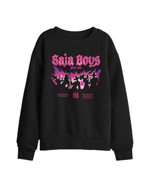 K-Pop Demon Hunters kindertrui Saja Boys Gwima met poster (zwart)
