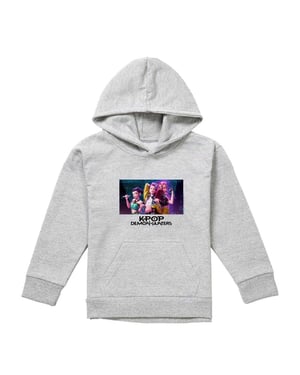 K-Pop Demon Hunters Kinder/jeugd hoodie Huntr/X Group Singing (Athletic Heather)