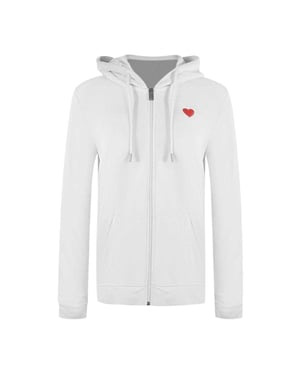 Love Moschino dameshoodie Love Small Logo met volledige ritssluiting (Wit)