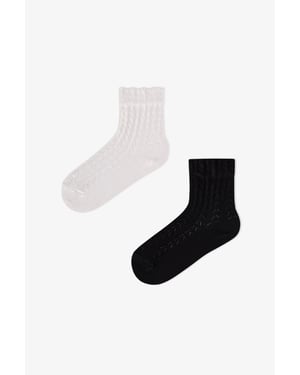 Penti Angel Lace katoenen enkelsokken voor meisjes, 2 paar