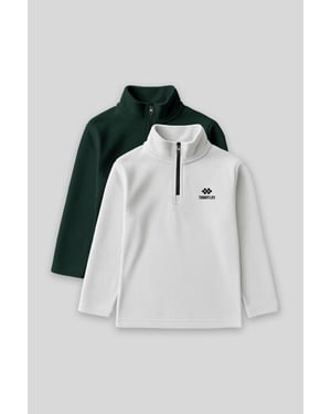 Pluchen sweatshirt voor jongeren met halve rits