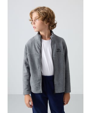 Sweatshirt voor jongeren met ritssluiting bij de kraag