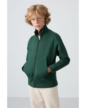 Sweatshirt voor jongeren met ritssluiting bij de kraag en zak