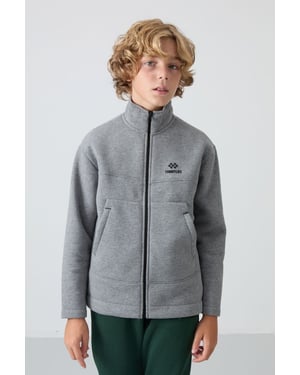 Tommy Life sweatshirt voor jongeren met kraag met rits en zak