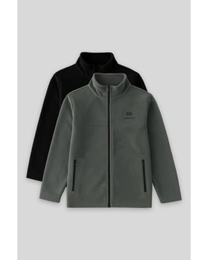 Tommy Life jeugd-sweatshirt van pluche met ritskraag