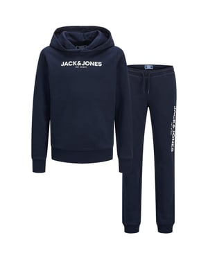 Jack And Jones Trainingspak met capuchon en lange mouwen voor kinderen, met opschrift (Navy Blazer)