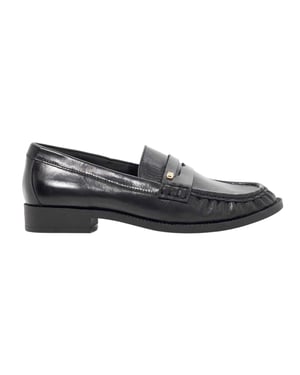 Dune London Galex leren penny loafers voor dames (Zwart)