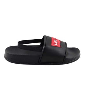 Levis Slippers met vleermuisvleugel-logo voor kinderen (Zwart)